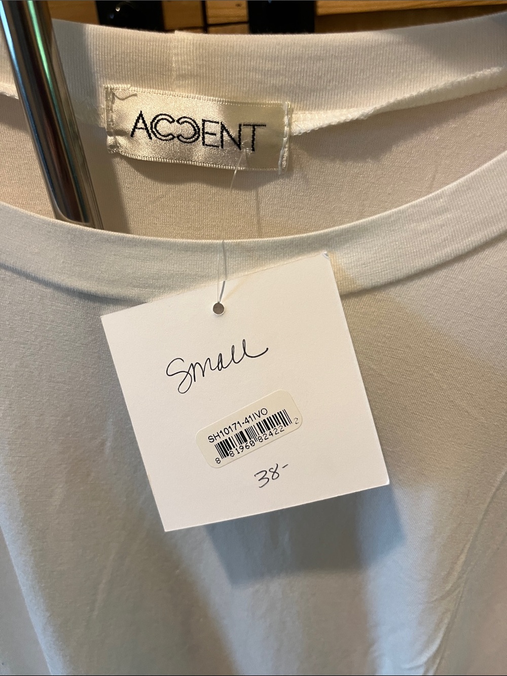 Accent Relaxed White Short Sleeve Tee - Lightweight Oversized Fit - Picture 2 of 8